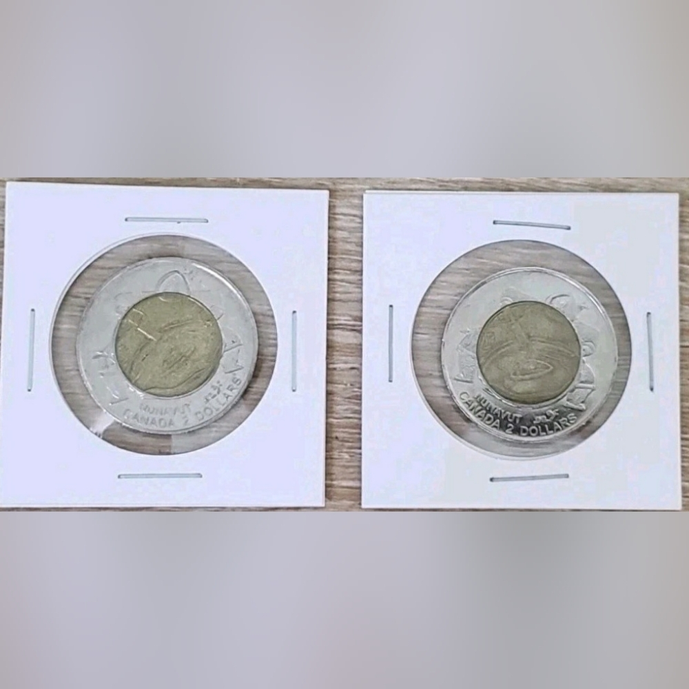 Canada 1999 Nunavut Commemorative Two Dollar Toonie Coin Rare Circulated $2 SET